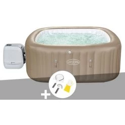 Kit Spa Gonflable Bestway Lay-Z-Spa Palma Carré Hydrojet Pro 5/7 Places + Kit De Nettoyage