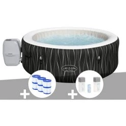 Kit Spa Gonflable Bestway Lay-Z-Spa Hollywood Rond Airjet 4/6 Places + 6 Filtres + Kit Traitement Brome