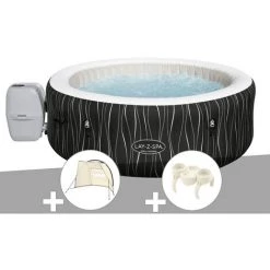Kit Spa Gonflable Bestway Lay-Z-Spa Hollywood Rond Airjet 4/6 Places + Auvent + Porte-gobelets