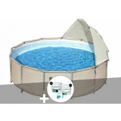 Kit Piscine Tubulaire Ronde Bestway Power Steel 3,96 X 1,07 M + Kit De Traitement Au Chlore