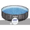 Kit Piscine Tubulaire Ronde Bestway Steel Pro Max Décor Bois, 4,27 X 1,07 M + 6 Cartouches De Filtration -BESTWAY Soldes Boutique 55406430 1