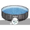 Kit Piscine Tubulaire Ronde Bestway Steel Pro Max Décor Bois, 4,27 X 1,07 M + Kit De Traitement Au Chlore -BESTWAY Soldes Boutique 55406433 1