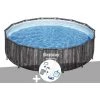 Kit Piscine Tubulaire Ronde Bestway Steel Pro Max Décor Bois, 4,27 X 1,07 M + Kit D'entretien Deluxe -BESTWAY Soldes Boutique 55406435 1