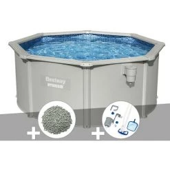Kit Piscine Acier Ronde Bestway Hydrium 3,00 X 1,20 Cm + 10 Kg De Zéolite + Kit D'entretien Deluxe