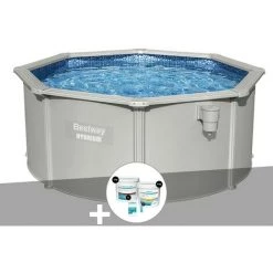 Kit Piscine Acier Ronde Bestway Hydrium 3,00 X 1,20 Cm + Kit De Traitement Au Chlore