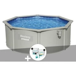 Kit Piscine Acier Ronde Bestway Hydrium 3,60 X 1,20 Cm + Kit De Traitement Au Chlore