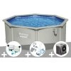 Kit Piscine Acier Ronde Bestway Hydrium 3,60 X 1,20 Cm + Kit De Traitement Au Chlore + Kit D'entretien Deluxe + Pompe à Chaleur