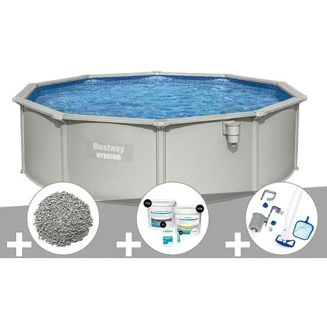 Kit Piscine Acier Ronde Bestway Hydrium 4,60 X 1,20 Cm + 10 Kg De Zéolite + Kit De Traitement Au Chlore + Kit D'entretien Deluxe 3 Kit Piscine Acier Ronde Bestway Hydrium 4,60 X 1,20 Cm + 10 Kg De Zéolite + Kit De Traitement Au Chlore + Kit D'entretien Deluxe