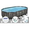Kit Piscine Tubulaire Ovale Bestway Power Steel Décor Bois 6,10 X 3,66 X 1,22 M + 6 Cartouches De Filtration + Kit De Traitement Au Chlore + Kit D'entretien Deluxe -BESTWAY Soldes Boutique 55406507 1