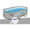 Kit Piscine Tubulaire Ovale Bestway Power Steel SwimVista Avec Hublots 4,27 X 2,50 X 1,00 M + 6 Cartouches De Filtration -BESTWAY Soldes Boutique 55406525 1