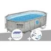 Kit Piscine Tubulaire Ovale Bestway Power Steel SwimVista Avec Hublots 4,27 X 2,50 X 1,00 M + 6 Cartouches De Filtration + Kit D'entretien Deluxe -BESTWAY Soldes Boutique 55406527 1