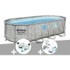 Kit Piscine Tubulaire Ovale Bestway Power Steel SwimVista Avec Hublots 5,49 X 2,74 X 1,22 M + Kit De Traitement Au Chlore + Kit D'entretien Deluxe -BESTWAY Soldes Boutique 55406542 1