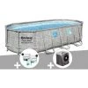 Kit Piscine Tubulaire Ovale Bestway Power Steel SwimVista Avec Hublots 5,49 X 2,74 X 1,22 M + Kit De Traitement Au Chlore + Pompe à Chaleur -BESTWAY Soldes Boutique 55406543 1