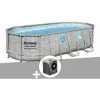 Kit Piscine Tubulaire Ovale Bestway Power Steel SwimVista Avec Hublots 5,49 X 2,74 X 1,22 M + Pompe à Chaleur -BESTWAY Soldes Boutique 55406546 1
