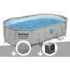 Kit Piscine Tubulaire Ovale Bestway Power Steel SwimVista Avec Hublots 4,88 X 3,05 X 1,07 M + 10 Kg De Zéolite + Pompe à Chaleur -BESTWAY Soldes Boutique 55406555 1