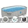 Kit Piscine Tubulaire Ovale Bestway Power Steel SwimVista Avec Hublots 4,88 X 3,05 X 1,07 M + 10 Kg De Zéolite + Kit De Traitement Au Chlore + Pompe à Chaleur -BESTWAY Soldes Boutique 55406563 1