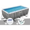Kit Piscine Tubulaire Rectangulaire Bestway Power Steel 4,12 X 2,01 X 1,22 M + 6 Cartouches De Filtration + Kit De Traitement Au Chlore