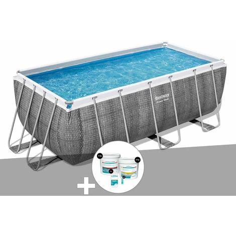 Kit Piscine Tubulaire Rectangulaire Bestway Power Steel 4,12 X 2,01 X 1,22 M + Kit De Traitement Au Chlore 3 Kit Piscine Tubulaire Rectangulaire Bestway Power Steel 4,12 X 2,01 X 1,22 M + Kit De Traitement Au Chlore