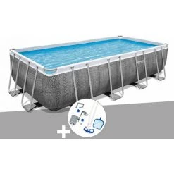 Kit Piscine Tubulaire Rectangulaire Bestway Power Steel 5,49 X 2,74 X 1,22 M + Kit D'entretien Deluxe