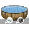 Kit Piscine Tubulaire Ronde Bestway Power Steel Avec Hublots 4,88 X 1,22 M + Kit De Traitement Au Chlore + Pompe à Chaleur -BESTWAY Soldes Boutique 55406626 1