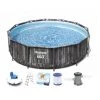 Pack BESTWAY Piscine Tubulaire Ronde - Steel Pro Max - 366 X 100 Cm - Motif Bois - Robot Aspirateur Autonome Frisbee - Kit De Traitement De L'eau - Bois -BESTWAY Soldes Boutique 55525071 1