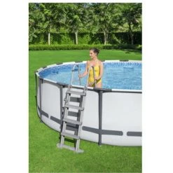 Pack BESTWAY Piscine Tubulaire Ronde - Steel Pro Max - 457 X 122 Cm - Robot Aspirateur Autonome Frisbee - Kit De Traitement De L'eau - Gris -BESTWAY Soldes Boutique 55525072 3
