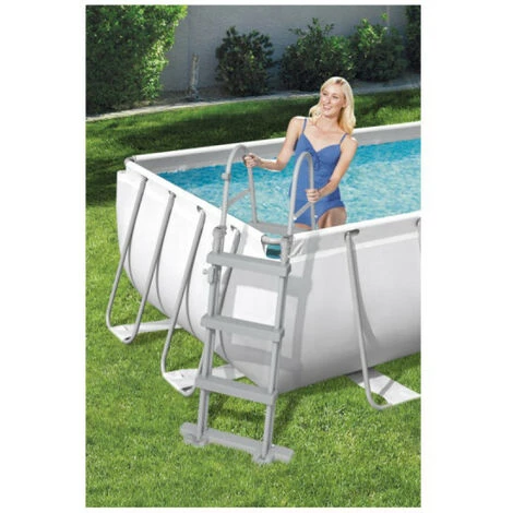 Pack BESTWAY Piscine Tubulaire Rectangulaire - Power Steel - 404 X 201 X 100 Cm - Robot Aspirateur Autonome Frisbee - Kit De Traitement De L'eau - Blanc 4 Pack BESTWAY Piscine Tubulaire Rectangulaire - Power Steel - 404 X 201 X 100 Cm - Robot Aspirateur Autonome Frisbee - Kit De Traitement De L'eau - Blanc – Image 2