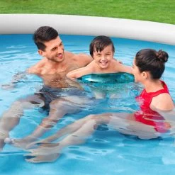 Piscine Hors Sol Ronde 366x76 Cm Avec Effet Rotin Bestway Fast Set 57445 -BESTWAY Soldes Boutique 55858574 4