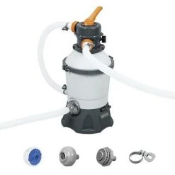 BESTWAY Filtre à Sable 2,271 L/h Avec Diffuseur Chemconnect FLOWCLEAR Pour Piscine - Blanc