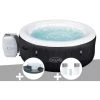 Kit Spa Gonflable Bestway Lay-Z-Spa Miami Rond Airjet 4 Places + Ensemble Mobilier 4 Modules + Kit Traitement Brome