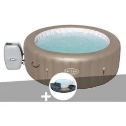 Kit Spa Gonflable Bestway Lay-Z-Spa Palm Springs Rond Airjet 4/6 Places + Ensemble Mobilier