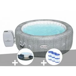 Kit Spa Gonflable Bestway Lay-Z-Spa Honolulu Rond Airjet 4/6 Places + Ensemble Mobilier + 6 Filtres