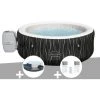 Kit Spa Gonflable Bestway Lay-Z-Spa Hollywood Rond Airjet 4/6 Places + Ensemble Mobilier + Kit Traitement Brome