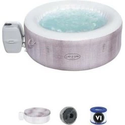 Spa Gonflable BESTWAY - Lay-Z-Spa Cancún - 180 X 66 Cm - 2 A 4 Places - Rond (Inclus : Couverture, Pompe, Cartouche Et Diffuseu