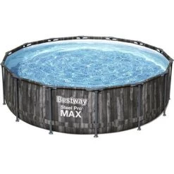 Kit Piscine Hors Sol Tubulaire BESTWAY Steel Pro Max™ - 427 X 107 Cm - Ronde (Livrée Avec Pompe De Filtration, échelle Et B