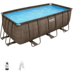 Kit Piscine Hors Sol Tubulaire BESTWAY - Power Steel™- 412 X 201 X 122cm - Rectangulaire (Avec Filtre A Sable, échelle Et Dif -BESTWAY Soldes Boutique 57869162 4