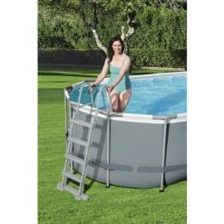 Kit Piscine Hors Sol Tubulaire BESTWAY Power Steel™- 549 X 274 X 122 Cm - Ovale (Avec Filtre A Cartouche, échelle, Bâche, Di -BESTWAY Soldes Boutique 58618647 4