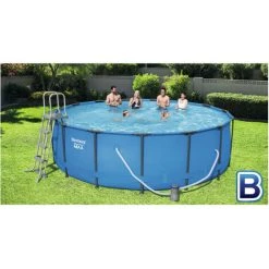 BESTWAY Piscine Tubulaire Ronde Grise Steel Pro Max Ø3.96 X H.1.22 M -BESTWAY Soldes Boutique 59408703 2