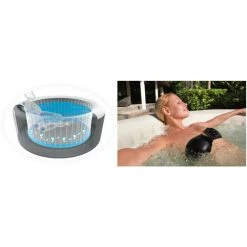 BESTWAY St Moritz 5/7 Places Rond Impression Rotin - Bulles Airjets -BESTWAY Soldes Boutique 59408718 4