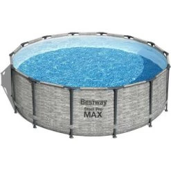 Kit Piscine Hors Sol Tubulaire BESTWAY Steel Pro Max™ - 427 X 122 Cm - Ronde (Livrée Avec Pompe De Filtration, échelle + Bâ