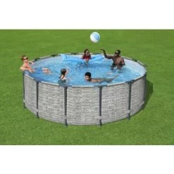 Kit Piscine Hors Sol Tubulaire BESTWAY Steel Pro Max™ - 427 X 122 Cm - Ronde (Livrée Avec Pompe De Filtration, échelle + Bâ -BESTWAY Soldes Boutique 60044002 3