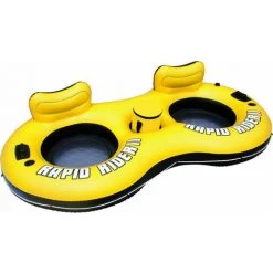 Lay-Z-Spa Bestway CoolerzArticle De Sport Gonflable BAIGNOIRE RAPID RIDER POUR 2 2.59m X 1.35m - Noir - Jaune - Siège De Natation - Vinyle - 2400 Mm - 1220 Mm - 500 Mm (43113)