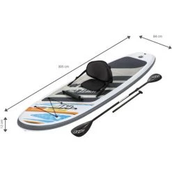 Planche Paddle Surf Gonflable Bestway Hydro-Force White Cap 305x84x12 Cm Pagaie Double, Siège, Pompe, Sac De Voyage -BESTWAY Soldes Boutique 60376791 5