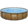 Piscine Tubulaire Ø 549 X 122 Cm Ronde BESTWAY Power Steel Swim Vista Avec Hublots Piscine Hors Sol Effet Bois -BESTWAY Soldes Boutique 60806394 1