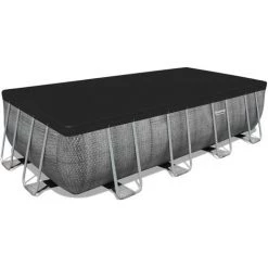 Piscine Tubulaire 488 X 244 X 122 Cm BESTWAY Hors Sol Rectangulaire Power Steel Effet Rotin -BESTWAY Soldes Boutique 61346466 3