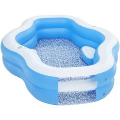 Piscine Gonflable Pour Enfants Bestway 270x198x51 Cm Bleu Avec Fenêtre Transparente Plus De 6 Ans