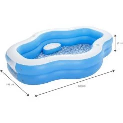 Piscine Gonflable Pour Enfants Bestway 270x198x51 Cm Bleu Avec Fenêtre Transparente Plus De 6 Ans -BESTWAY Soldes Boutique 61551448 4