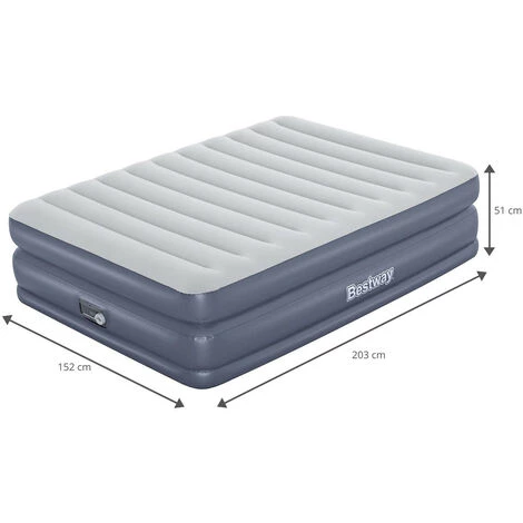Matelas Gonflable Double Bestway Tritech 203x152x51 Cm Pompe Électrique Intégrée 4 Matelas Gonflable Double Bestway Tritech 203x152x51 Cm Pompe Électrique Intégrée – Image 2