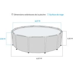 Piscine Tubulaire Bestway Power Steel Stone Ronde 4,27 X 1,22 M - Gris -BESTWAY Soldes Boutique 61673043 5