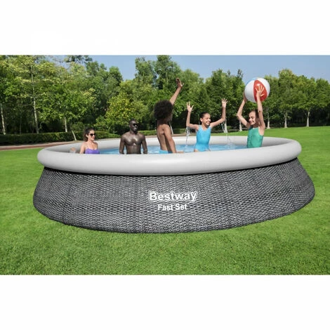 Kit Piscine Hors Sol Autoportante BESTWAY - Fast Set - 457 X 84 Cm - Ronde (Livrée Avec Une Pompe Et Cartouche De Filtration) 4 Kit Piscine Hors Sol Autoportante BESTWAY - Fast Set - 457 X 84 Cm - Ronde (Livrée Avec Une Pompe Et Cartouche De Filtration) – Image 2
